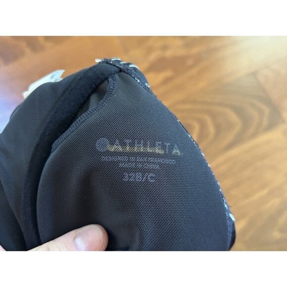 Athleta Womens NWT Bikini Top Black & White Chevon 32B/C Underwire Sporty Swim - Picture 5 of 7